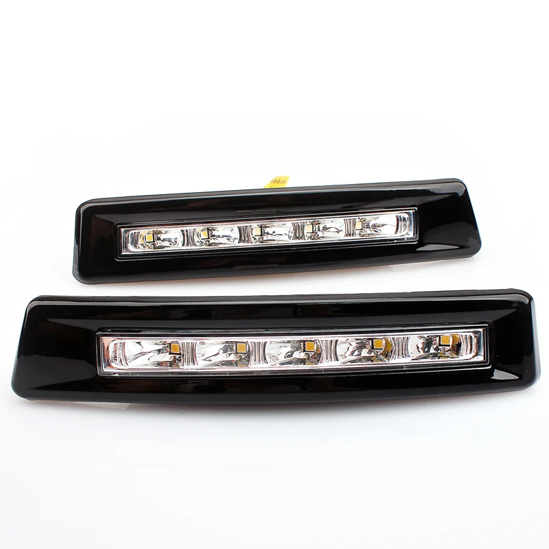 2 шт светодиодный DRL Дневной ходовой свет дневной свет для Toyota Prado FJ150 LC150 2010 2011 2012 2013 для Land Cruiser 2700/4000 - Цвет: BLACK