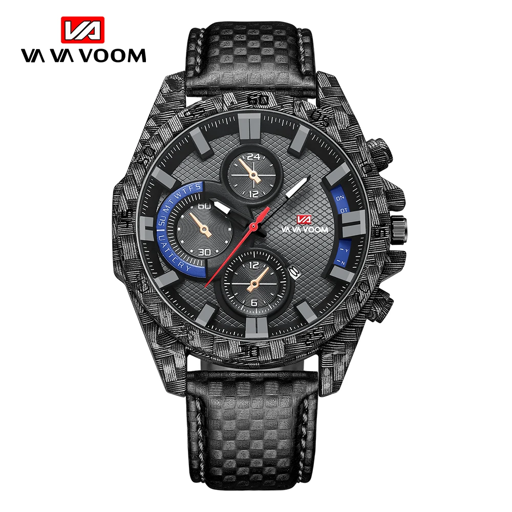 montre homme VAVA VOOM Brand Luxury Fashion Watch Men Nylon Strap Quartz sports Water proof Shock Watch Male Relógio masculino 