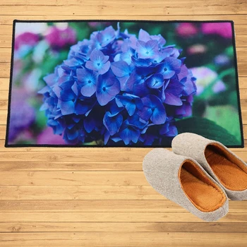 

Blue Flowers Doormat Mats Hallway Doorway Bathroom Kitchen Rugs Floor Mats Carpet Wedding Home Decoration