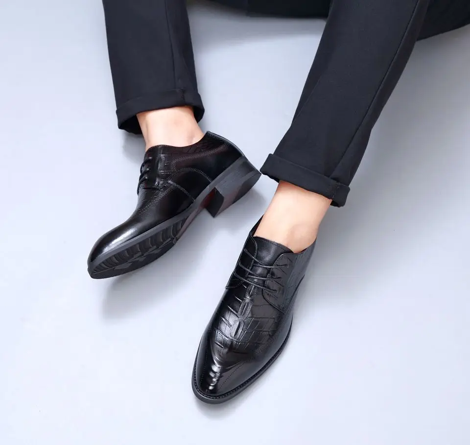 

Business Formal Wear Leather Shoes Men's Genuine Leather Korean-style England Pointed-Toe Cowhide Buckle Foot Covering Slip-on S