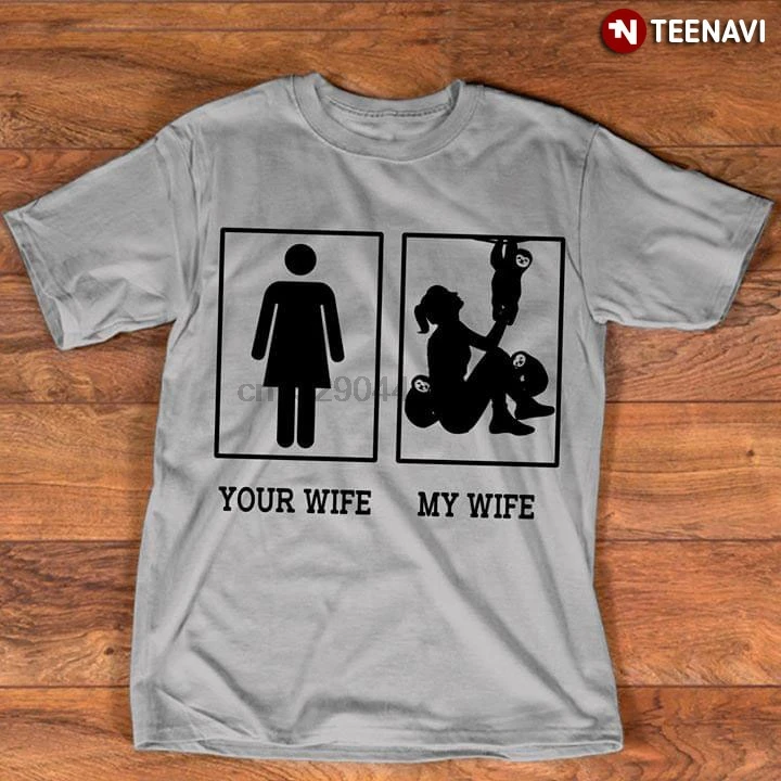 Футболка с рисунком Ленивца для вашей жены и моей | Мужская одежда