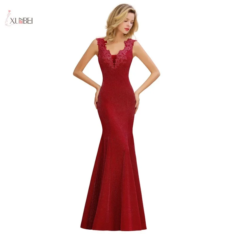 

Pink Mermaid Long Evening Dress 2019 Elegant Lace Applique Formal Party Gown Sleeveless robe de soiree