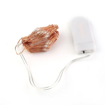 

ICOCO Waterproof Ip65 2M/3M/4M Button Battery Operated LED Copper Wire Fairy String Light with Battery Case for Party Decor