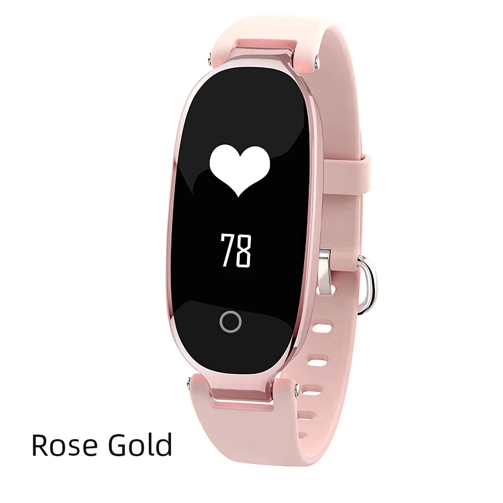 Rose Gold Женский Смарт-Браслет фитнес-браслет монитор сердечного ритма леди для IOS Android телефон женские умные часы спортивная мода - Цвет: Rose Gold