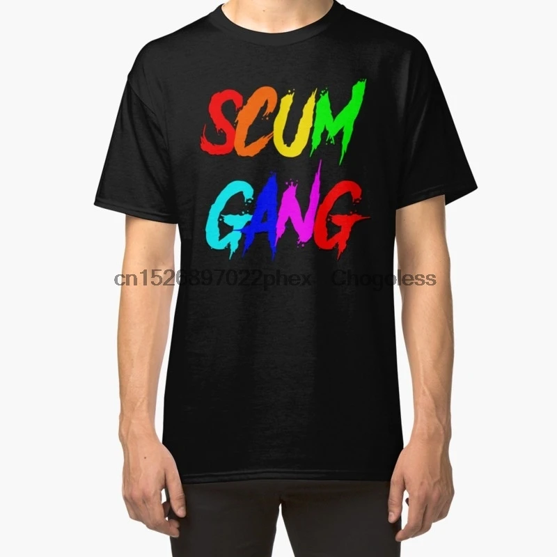 Мужская модная Новая Летняя Повседневная футболка 6ix9ine - Scum Gang |