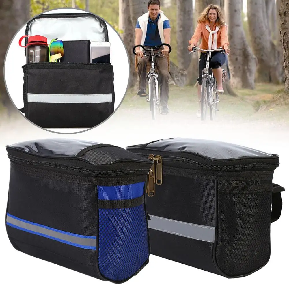 Bicycle Bag Reflective Tape Touch Transparent Mobile Phone Bag Excellent Durability Storage Bag For Outdoor Riding Supplies