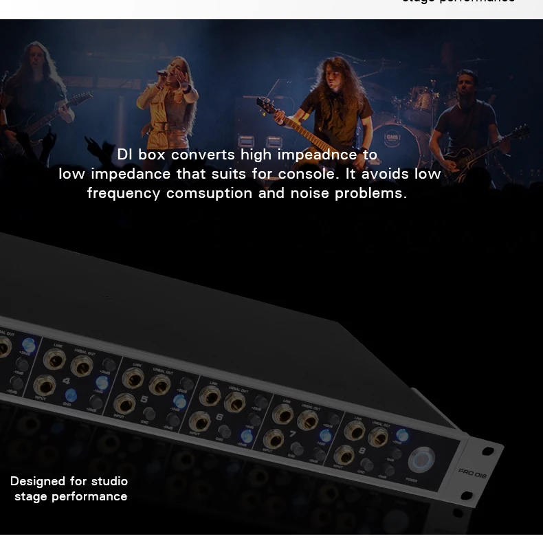 US $177.39 Alctron PRO DI8 8Channel DI Direct Injection Box Connect Guitars Basse Keyboard Audio Mixer Recorder Superior Sound Quality