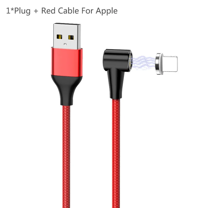 Магнитный кабель для быстрой зарядки 3 А 1 м Micro usb type C для samsung Xiaomi iPhone Micro usb type-C Магнитный кабель для зарядки и передачи данных - Цвет: Red For Apple