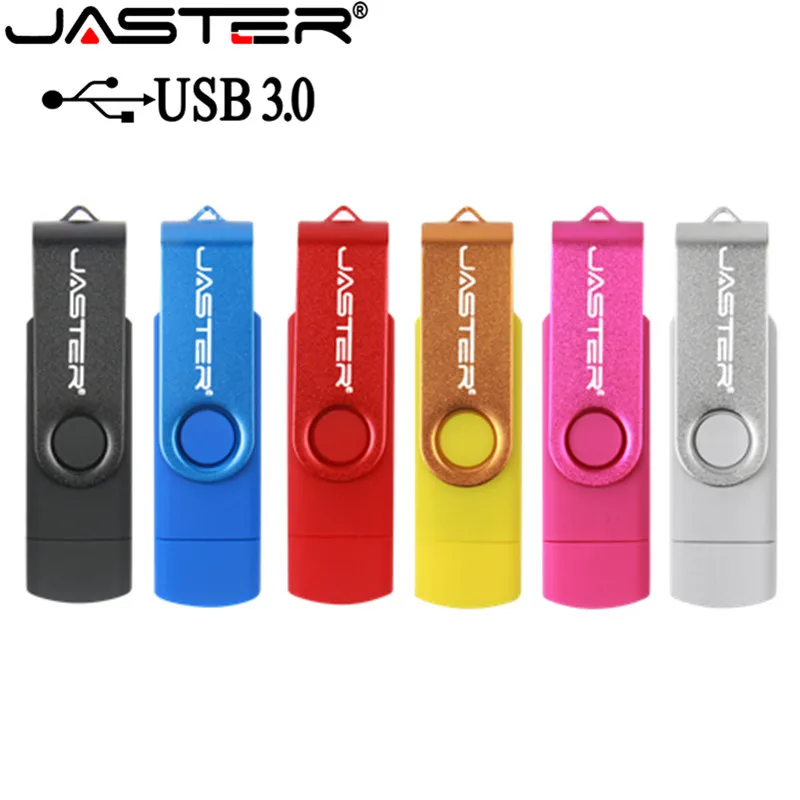 

JASTER New USB 3.0 USB flash drive pen drive 256GB 128GB 64GB 32GB 16GB 8GB OTG 2 in 1 High Speed Pendrive for Android/PC