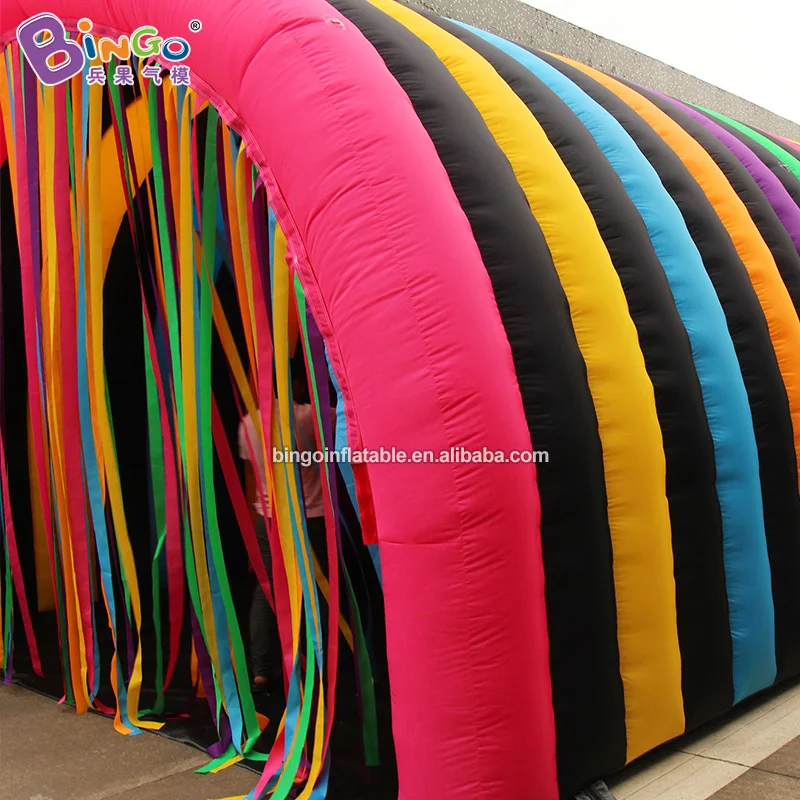  Customized 20x5x3.5 meters inflatable colored tunnel / inflatable long tunnel toy tents