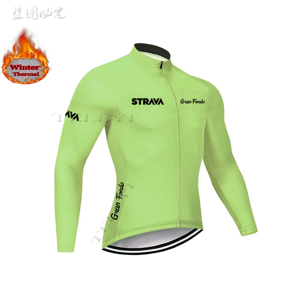 Strava Велоспорт Джерси зимний термальный флис с длинным рукавом набор 9D гель нагрудник брюки Майо Ropa ciclismo Hombre велосипедный велосипед одежда - Цвет: 5