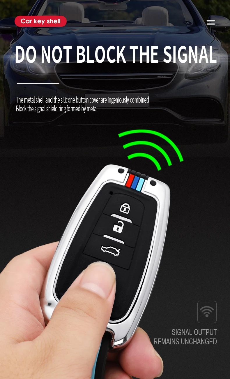 Copertura della cassa chiave a distanza dell'automobile in lega di zinco per Toyota Prius Camry Corolla CHR RAV4 Land Cruiser Prado Protector Shell Fob accessori - H0d4e8b58c41f4d5f83778ea2e6ff3e70H