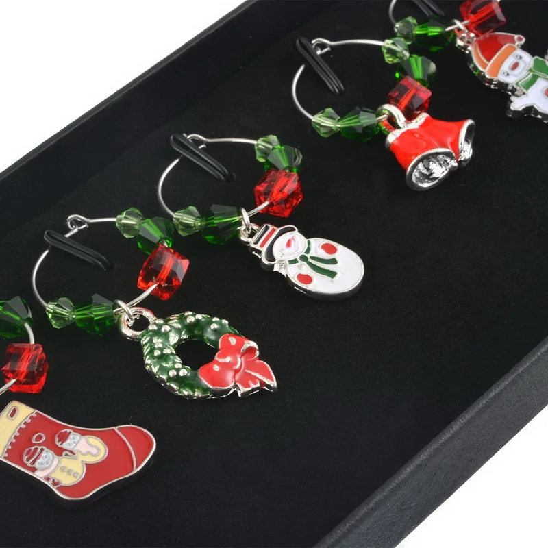 Рождественский бокал для вина кулон украшение стола декоративный бирка круг