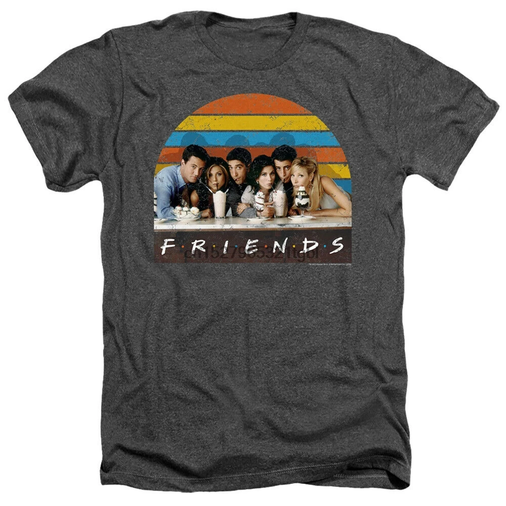 Friends Soda Fountain Heather Licensed Adult T-Shirt |
