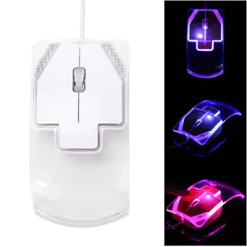 

USB 2.0 Wired Optical LED Light-up Transparent Colour Mouse with 1.5m USB Cable