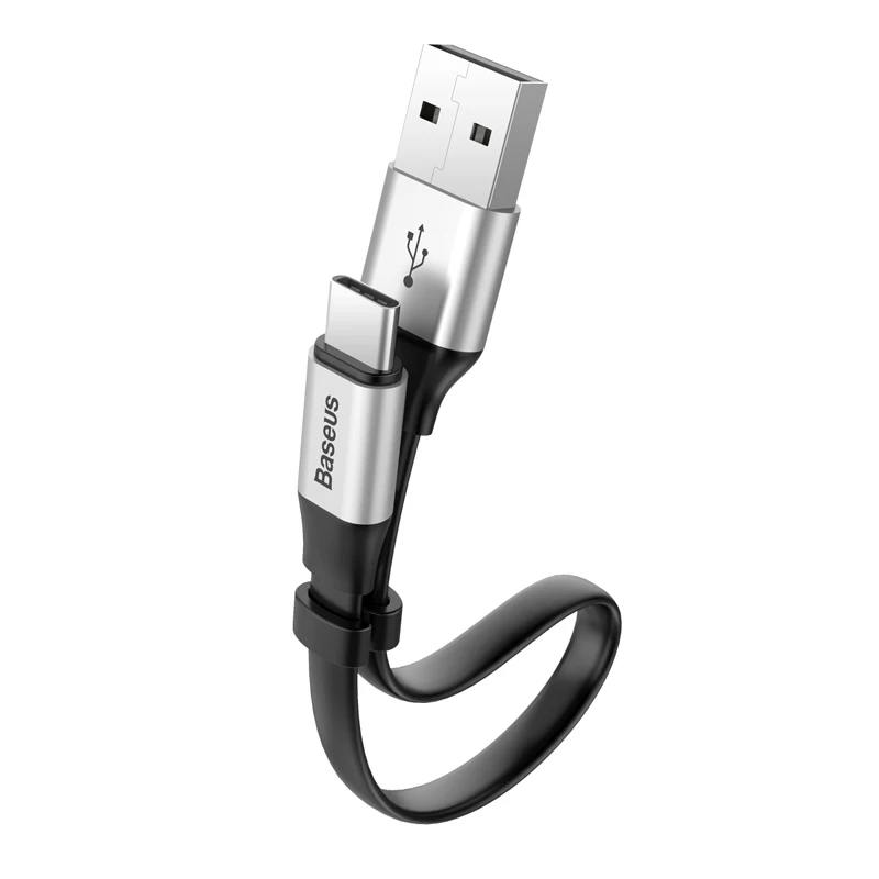 Baseus usb type c кабель короткий 20 см 3A Быстрая зарядка данных для samsung s8 s9 huawei oneplus 6 xiaomi 9 note 7 usb c кабель Android - Тип штекера: Silver