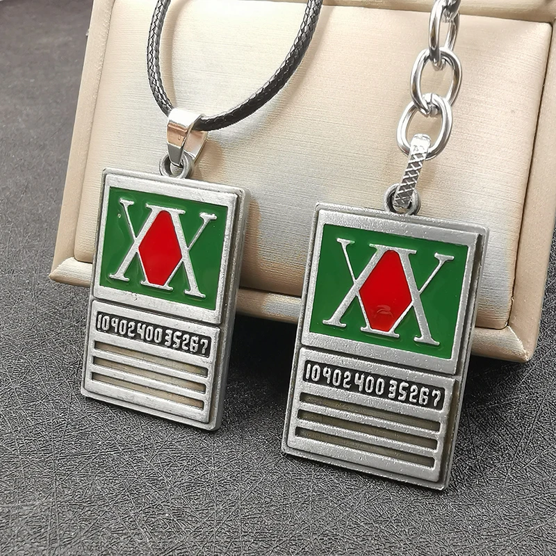 keyring Anime Jewelry Hunter x Hunter Keychain/&Necklace GON FREECSS License Pendant Car Keyring Holder Chain Choker Christmas Gift