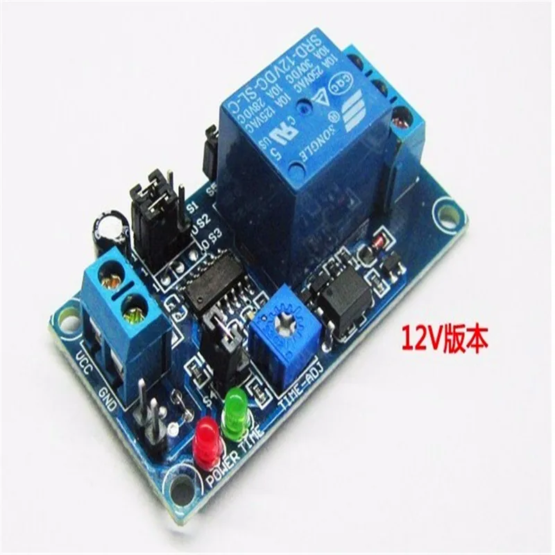 

1pcs DC 12V delay timer relay with delay adjustment potentiometer turn on/off switch module