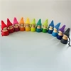 12pcs Rainbow Peg Dolls with Knitting Hat Baby Pretend Play People Figures Shape Montessori Wooden Educational Toys for Children 1