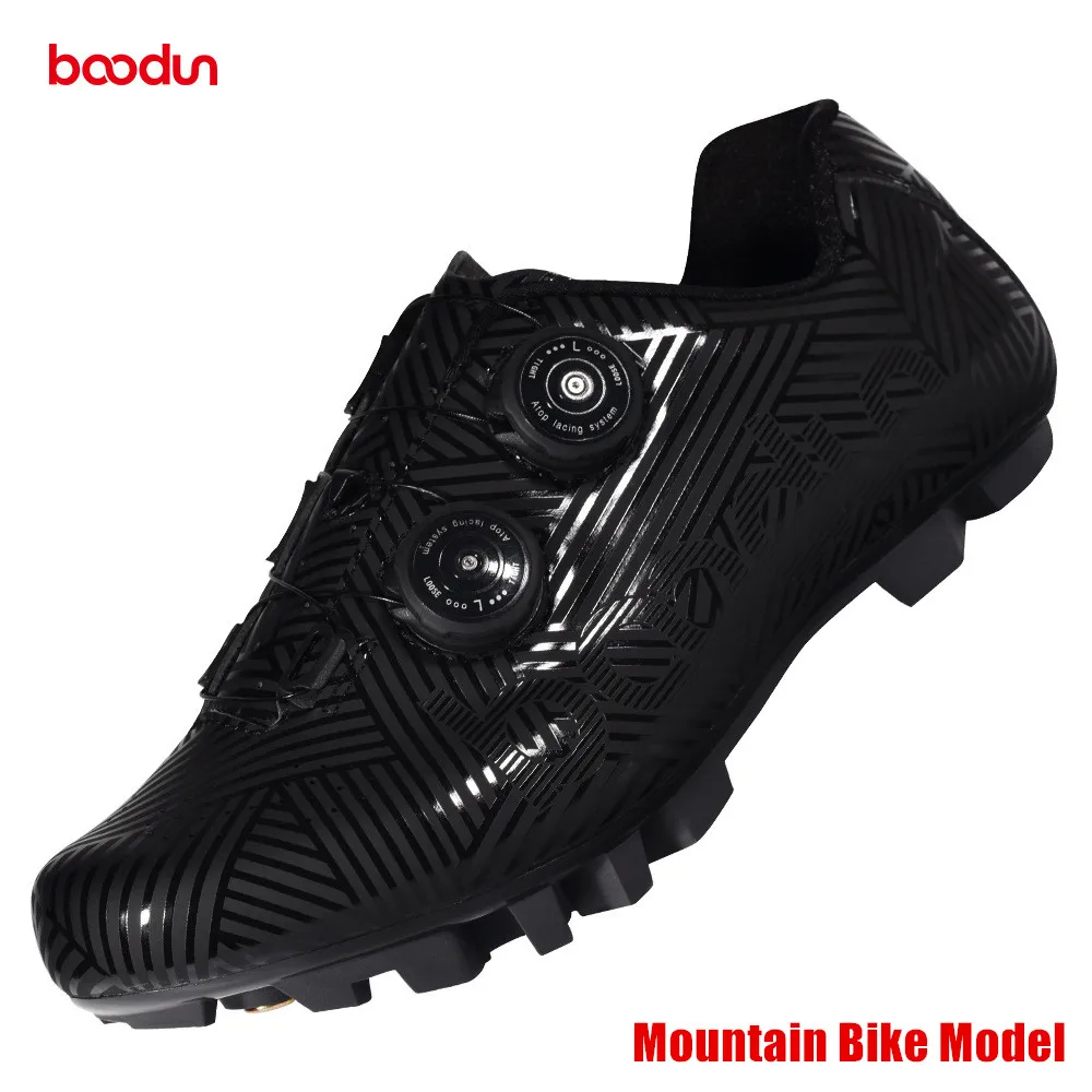 BOODUN Men's Cycling Shoes Road Mountain Bike Shoes with Doublue Rotating Buckle Antislip Nylon Sole Bicycle MTB Racing Shoes