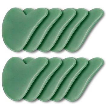 

5pcs Natural Jade Stone Guasha Massage Tool SPA Therapy GuaSha Massager GuaSha Tools for Body Health Care Skin Care Tools