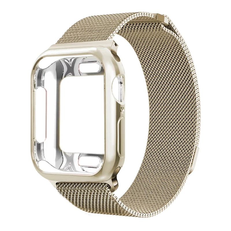 Ремешок для Apple Watch Sase 44 мм 40 мм correa iwatch ремешок 42 мм 38 мм 5 4 3 Миланская петля браслет из нержавеющей стали аксессуары - Цвет ремешка: Vintage gold