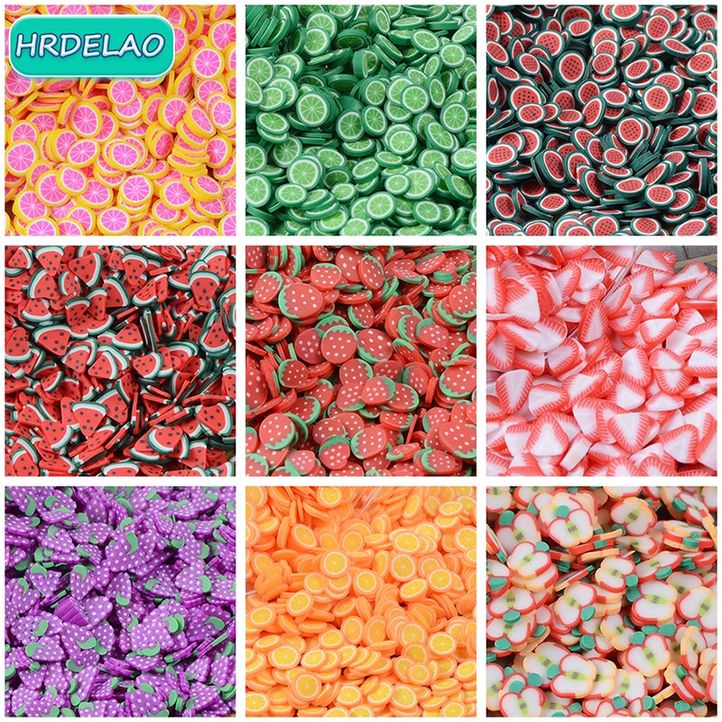 800pcs Strawberry Lemon Fruit Slices All for Slimes additives Contain Charms Fillers For Nail Art Supplies Access Decor Toy Gift | Игрушки и