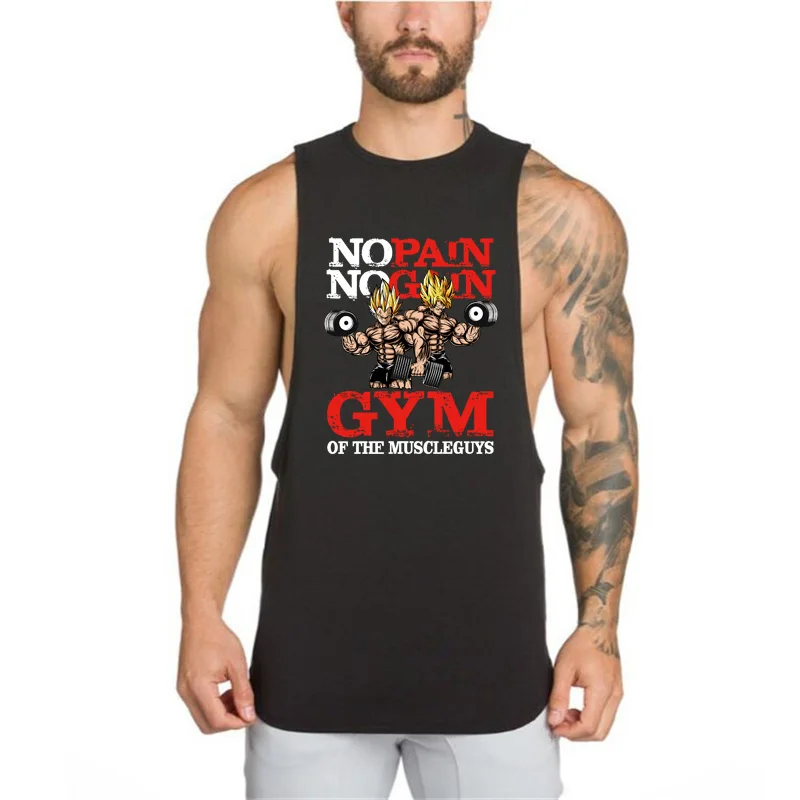 Dragon Ball Gym Мужская рубашка без рукавов для бодибилдинга майка спортивная одежда для фитнеса тренировок жилет для бега