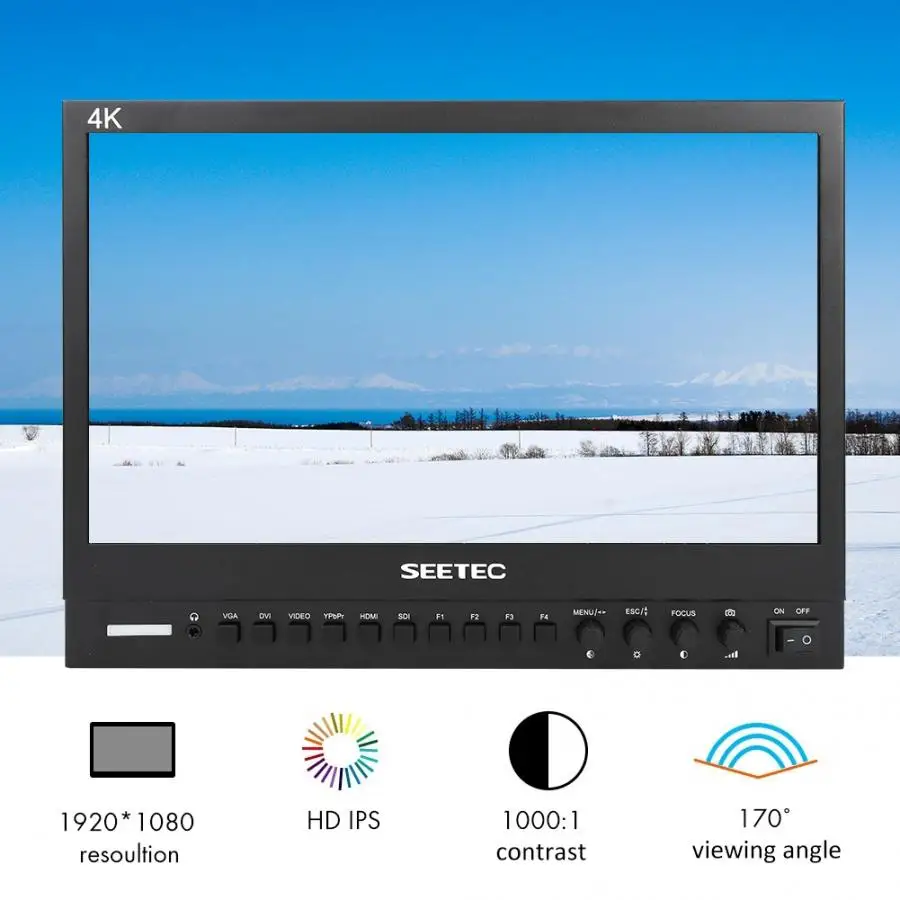 SEETEC P133-9HSD 13," алюминиевый корпус Pro трансляции 4K монитор Ultra HD 1920x1080 lcd ips экран 3g SDI 4K HDMI YPbPr AV DVI