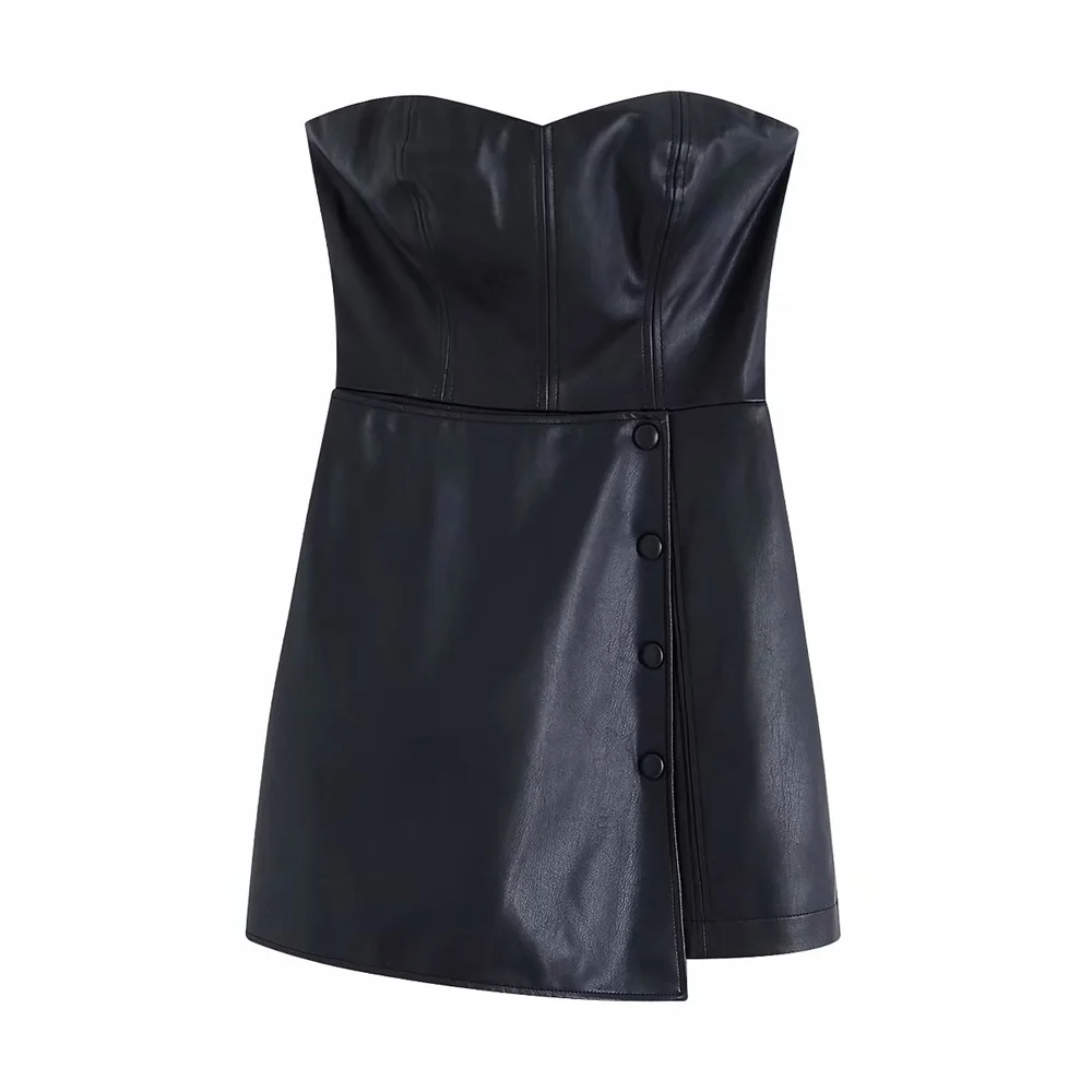 Za женский новый прямой короткий комбинезон с завязками на подкладке из