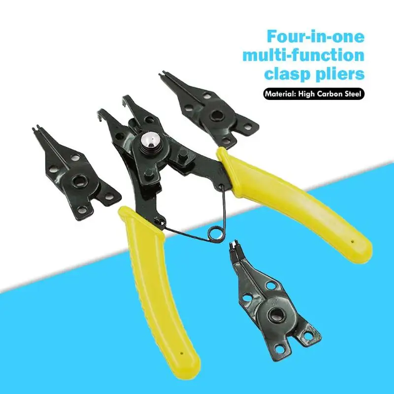 

4 in 1 Multi-function Snap Ring Pliers Circlip Combination Retaining Clip Spring disassembly Flat nose pliers