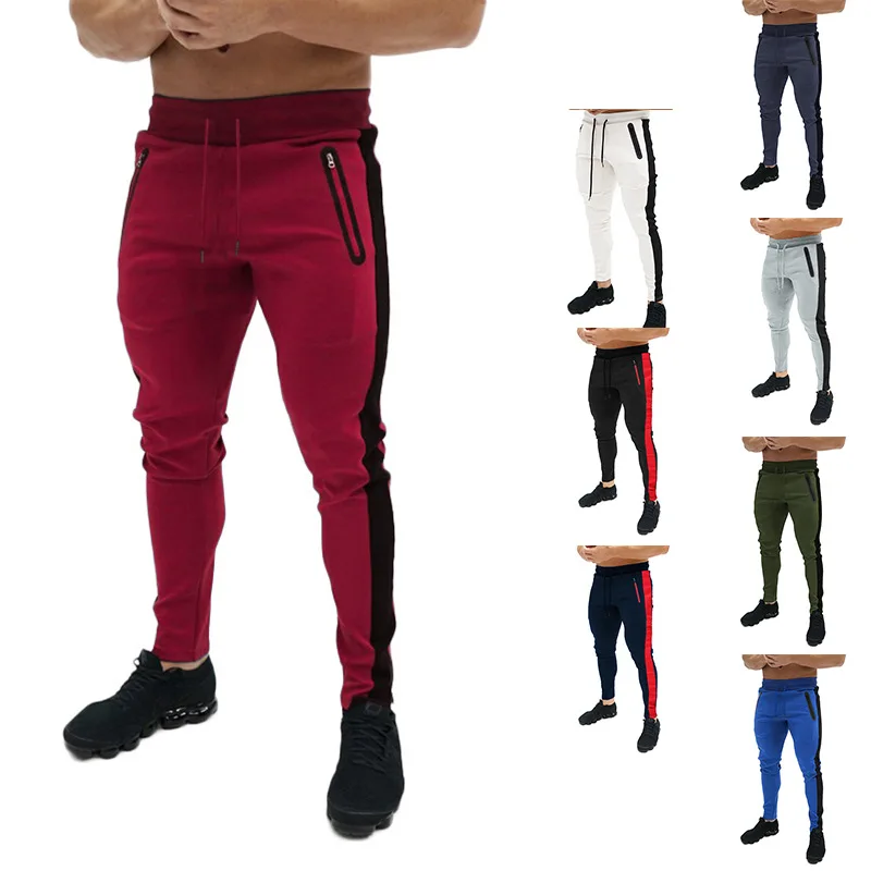 New Spring Autumn Brand Gyms Sweatpants Men's Joggers Trousers Sporting Clothing The High Quality Bodybuilding Pocket zipper pan