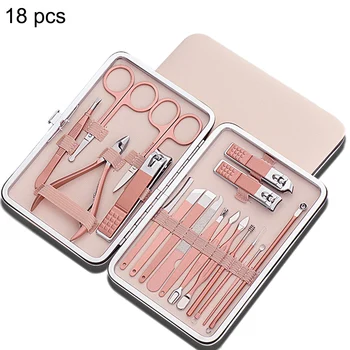 

18pcs Stainless Steel Nail Clippers Scissors Set Kits Manicure Pedicure Nail Care Set Nails art beauty sets Manicure Tool