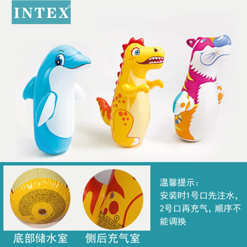 INTEX мультфильм надувной стакан 3D животных детская игрушка детский боксерский мешок ПВХ материал 44669