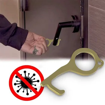 

2PCS Hygienic door handle Portable Press Elevator Tool antibacterial EDC door opener, easy to carry Opener Door Handle Key