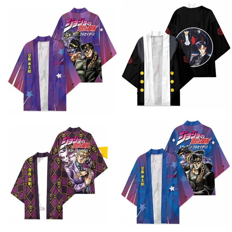 

Anime Cosplay Kimono JoJos Bizarre Adventure Haori Giorno Giovanna Bruno Bucciarati Women Men Summer Casual Clothes Jacket Coat