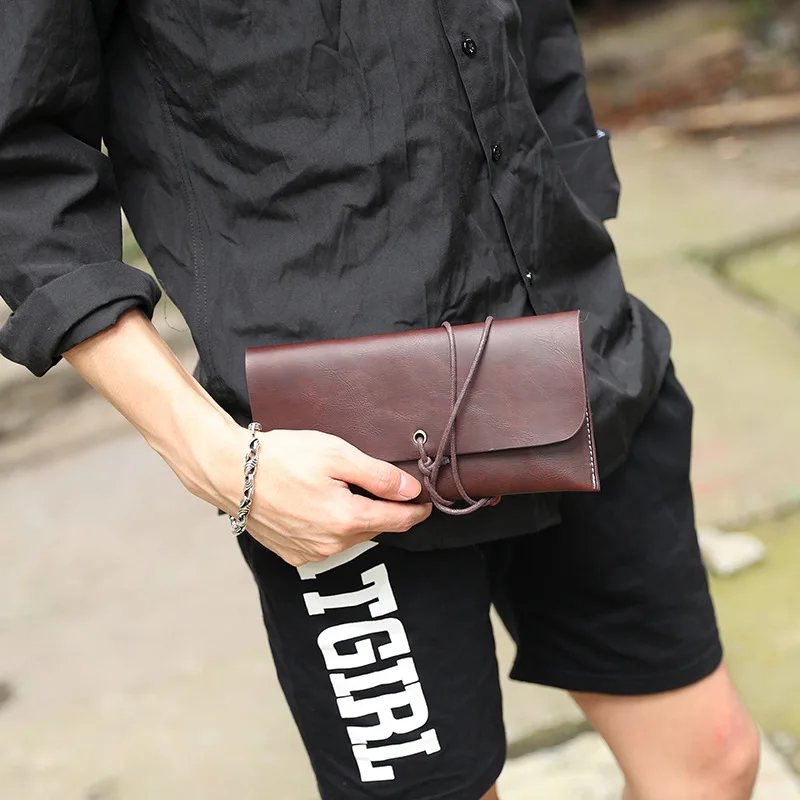 

Korean men's and women's hand bag rope hand bag retro folding hand