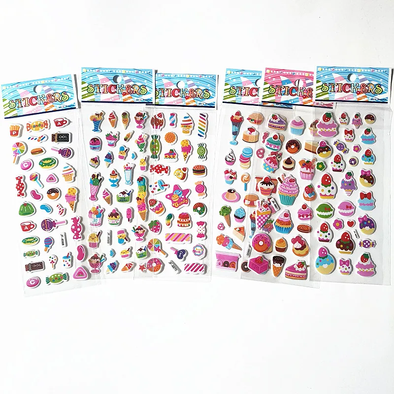 6 Sheets Cute Bubble Cake Stickers Creative Dessert Food Ice Cream Adesivos Korean Stationery Supplies Kids Sticky Notes Label | Игрушки и