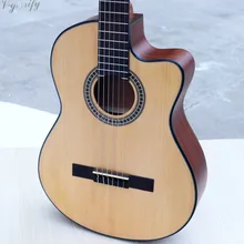 Cutway Классическая гитара натурального цвета 39 дюймов для классической электрогитары с функцией эквалайзера тюнера хорошее качество