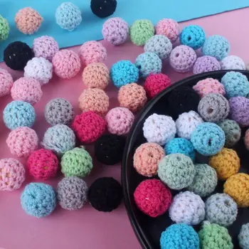 

20Pcs/Lot 16mm Safe Baby Teether Toys Baby Nursing Teething Crochet Beads Chewable Beads DIY Jewelry Nursing Accessories