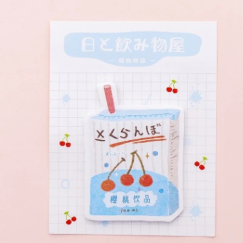 Милый каваи липкий Примечание Различные формы напитков японский стиль простой сплошной цвет Примечание бумажный стикер офис наклейка для заметок