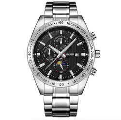 Деловой мужской роскошный бренд часов из нержавеющей стали наручные часы хронограф кварцевые часы для военных часов Relogio Masculino