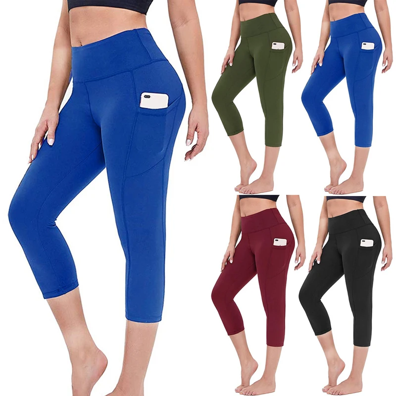Yoga Pants Pockets Sportswear Plus Size Yoga Pants Pockets Women's