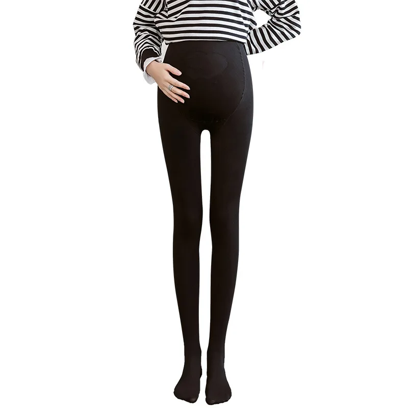 Clothes For Pregnant Spring Autumn Velvet Adjust Leggings Maternity Care Belly Solid Color High Waist Pants Pregnancy Stockings