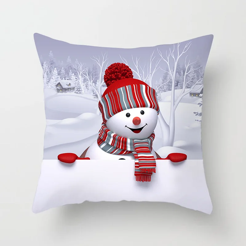 Santa Claus 07 Sigl-сторонняя печать полиэстер Рождество декоративные Пледы Подушки чехол мультфильм Снеговик Санта Подушка с Санта Клаусом покрытие автомобиля домашний декор - Цвет: Santa Claus 07