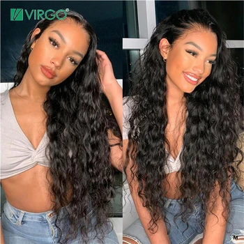 

Virgo Brazilian Water Wave Wig Water Wave Lace Front Wigs for women 13x6Transparent HD Lace Front Human Hair Wig Remy 150Density
