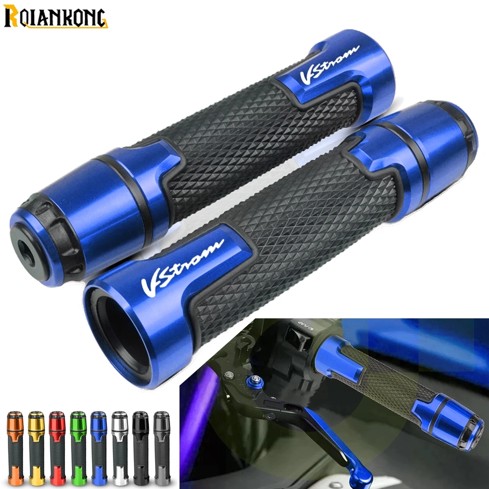 

with VStrom logo Motorcycle Anti-Slip Handle Bar Handlebar Hand Grips For SUZUKI DL650 V-Strom DL1000 DL 650/XT 1000/XT V Strom