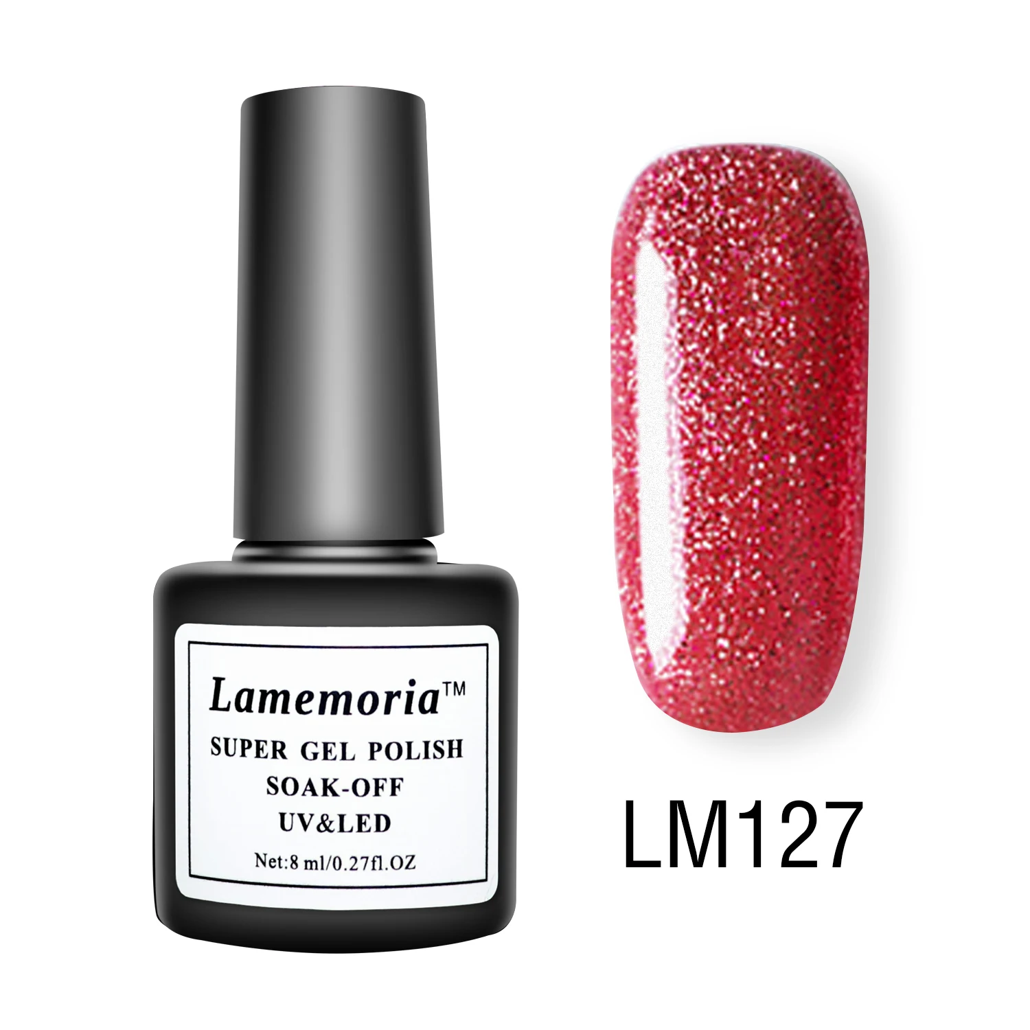 Lamemoria, 8 мл, Гель-лак для ногтей, светильник с синими блестками, долговечный Гибридный Гель-лак для ногтей - Цвет: LM127