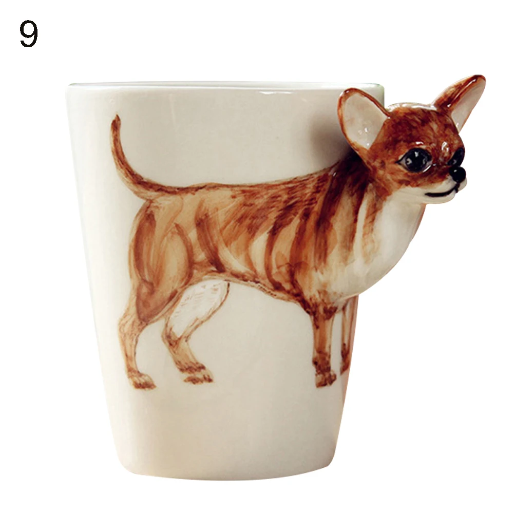 Hot 350ML 3D Hand-painted Lovely Animal Ceramic Water Cup Creativeing Coffee Tea Mug