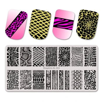 

6*12cm Nail Stamping Plate Snake Skin Image Natural Pattern Printing Stainless Steel Stencil Nail Art Stamp Templates